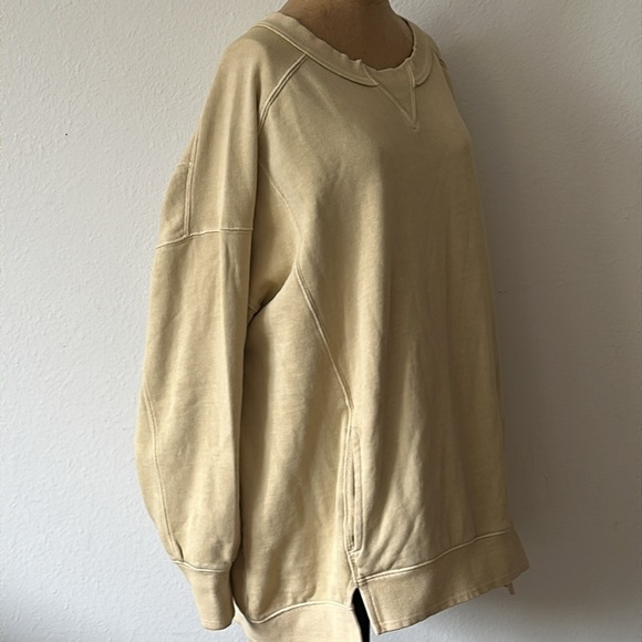 Free People Movement sz M Intercept Tunic Oatmilk Tan great pre owned, pockets - Picture 7 of 9
